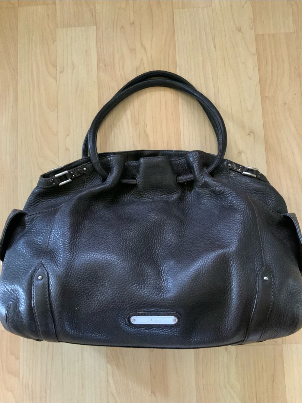 Cole Haan Dark Brown Pebbled Leather Shoulder Bag - Picture 8 of 10